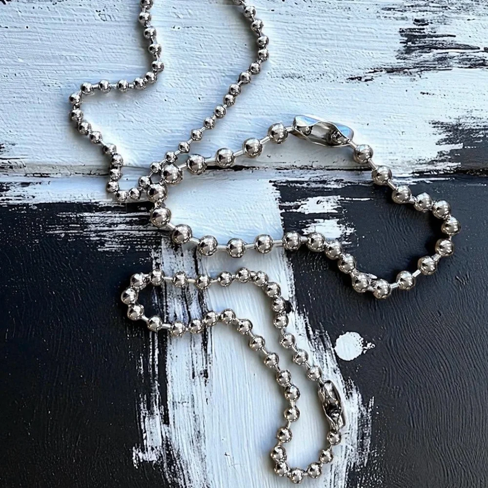 Ball Linked Chain Chunky Choker necklaces modern inspired look 3 different sizes